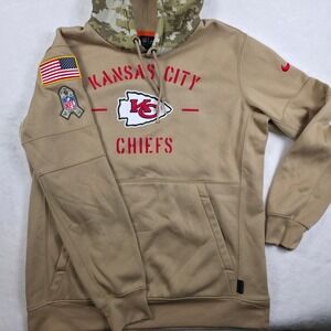 Kansas City Chiefs Hoodie Nike Mens Large Tan Salute to Service Excellent Camo